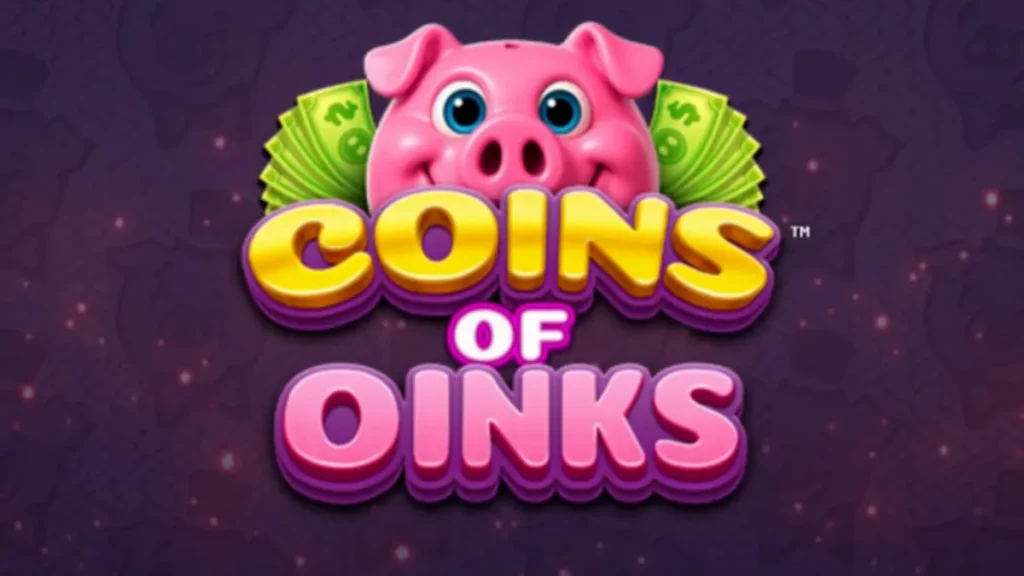 Tampilan visual mewah dari slot Coins of Oinks dengan tema babi kaya raya